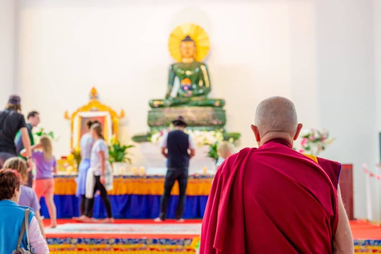 Monk at The Great Stupa of Universal Compassion Monk at The Great Stupa of Universal Compassion