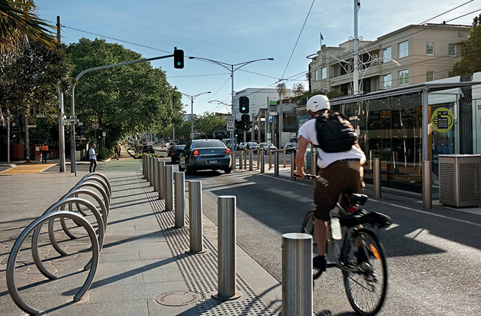 Fitzroy Street Tram Stop, Architect: Tract Consultants, Photography: Emma Cross Fitzroy Street Tram Stop, Architect: Tract Consultants, Photography: Emma Cross