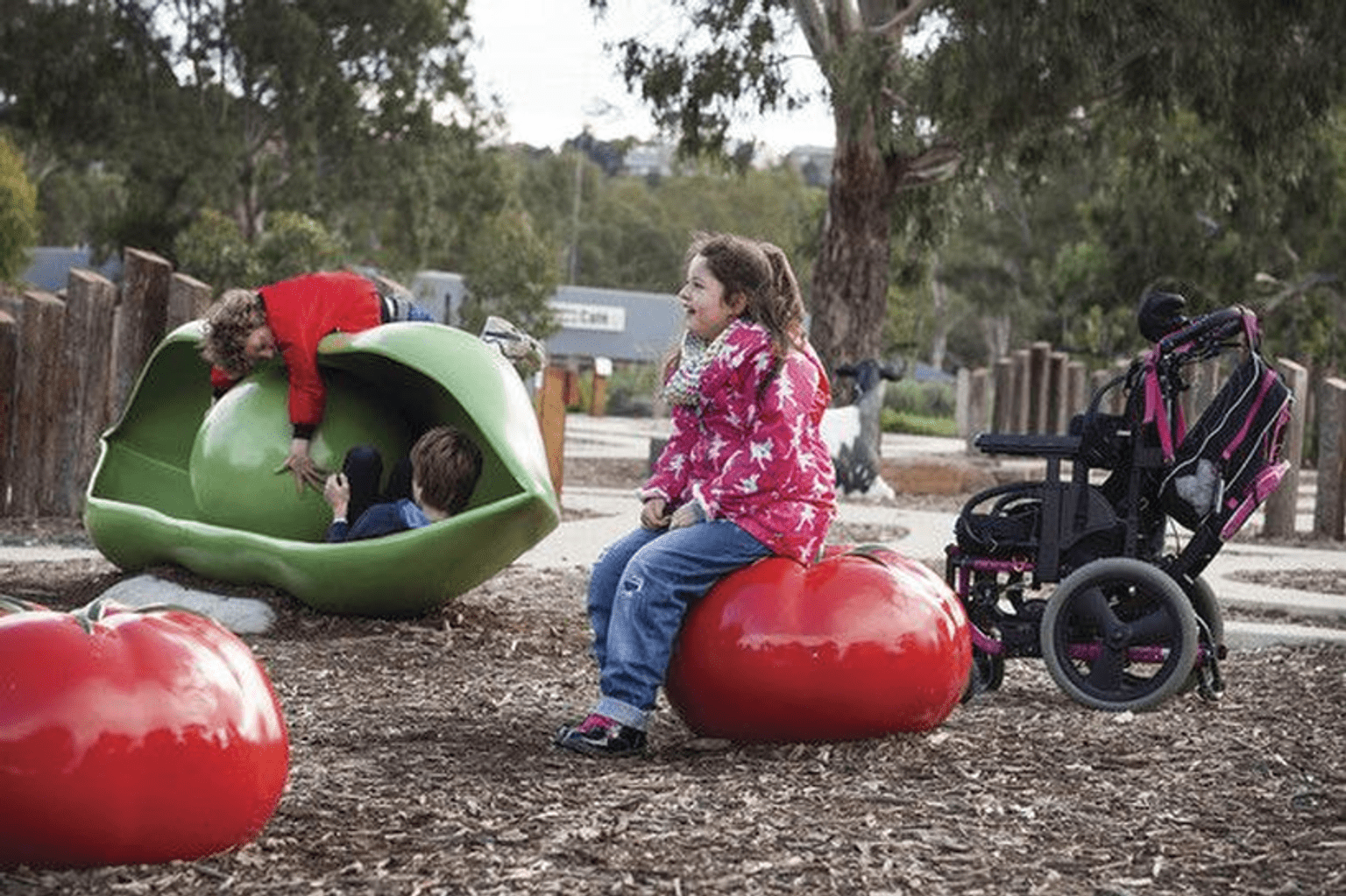 Children playing in brimbank park on the children's play ground