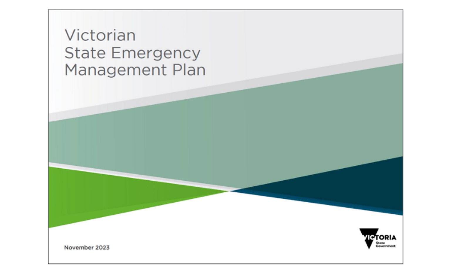 Image reads 'Victorian State Emergency Management Plan - November 2023'