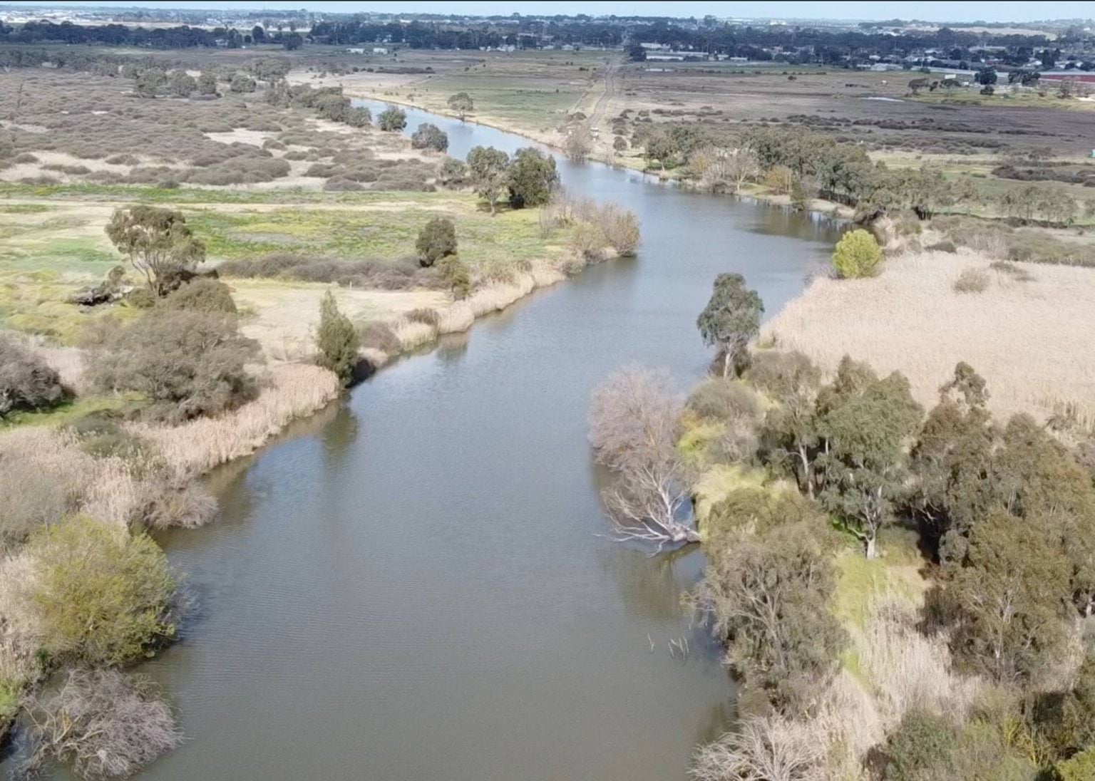 Barwon River Aerial view of Barwon River and surrounding landscape