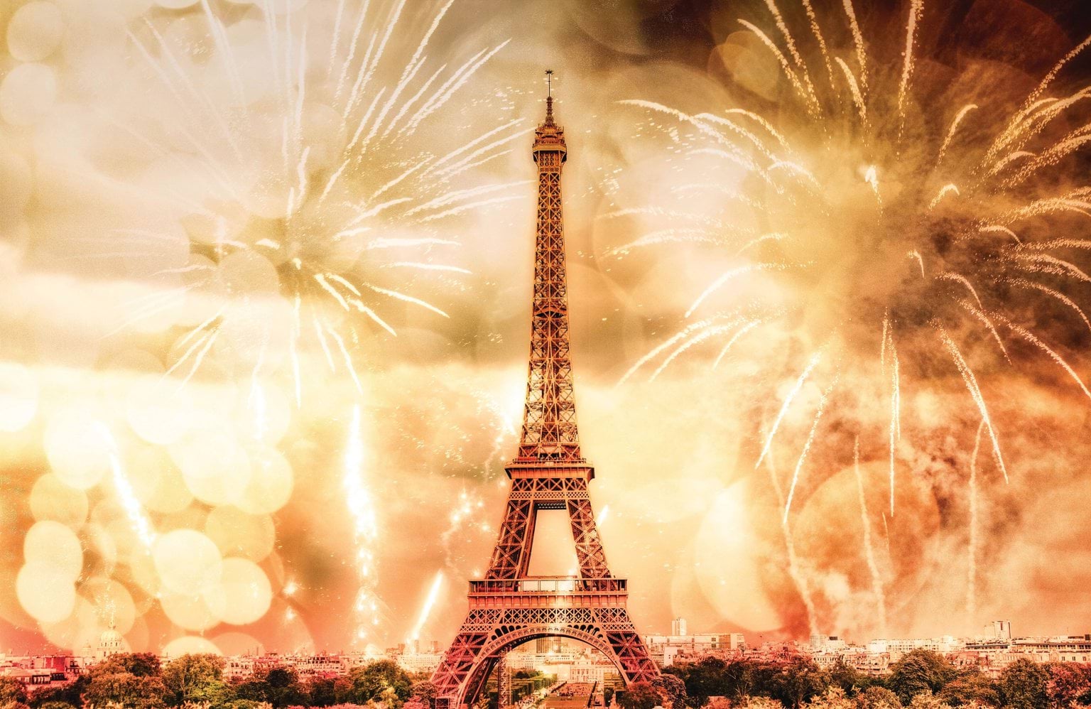 Eiffel Tower Eiffel Tower surrounded by fireworks