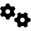 An icon of 2 black gears