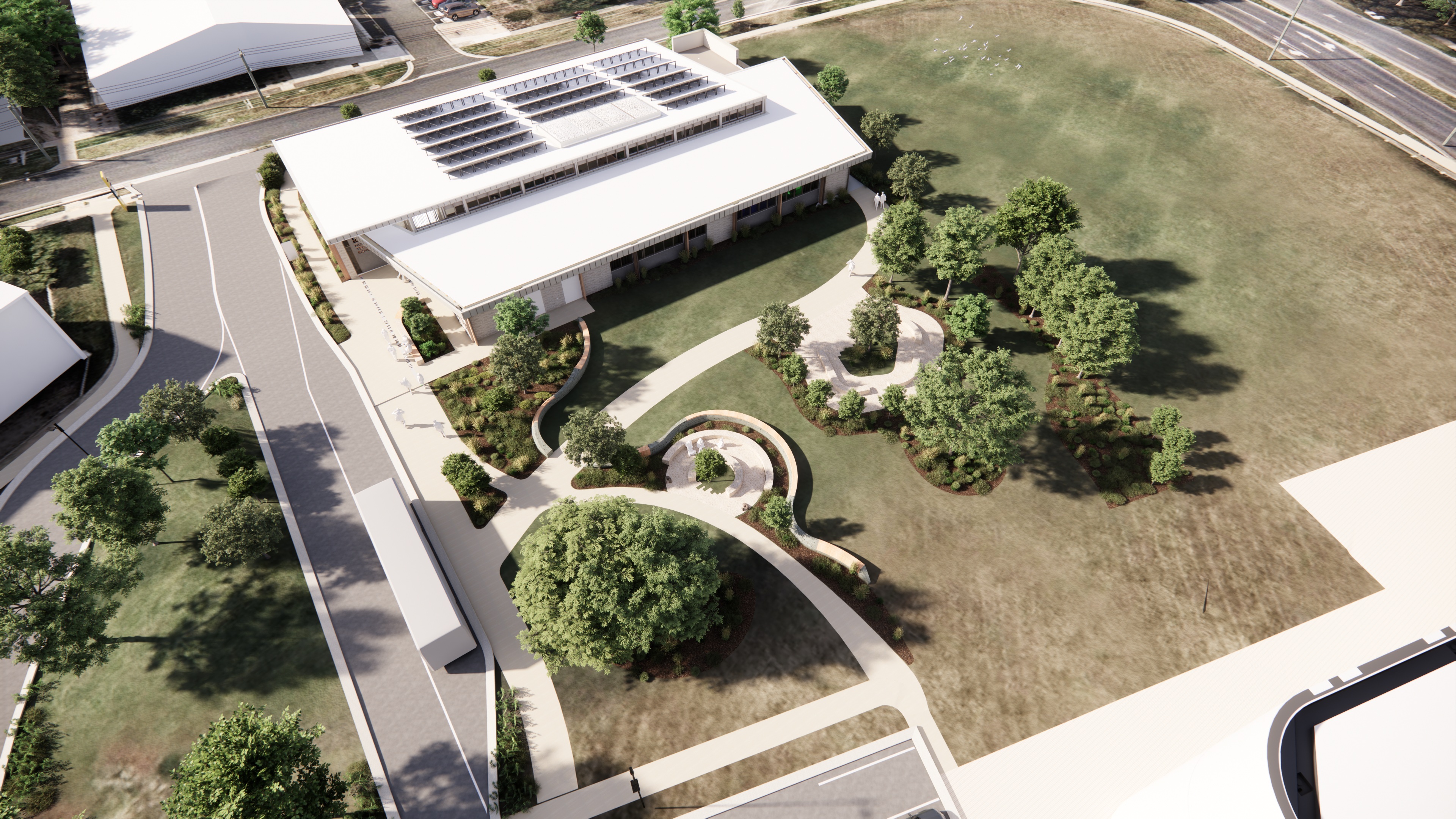 Aerial view of the new Hume Tech School