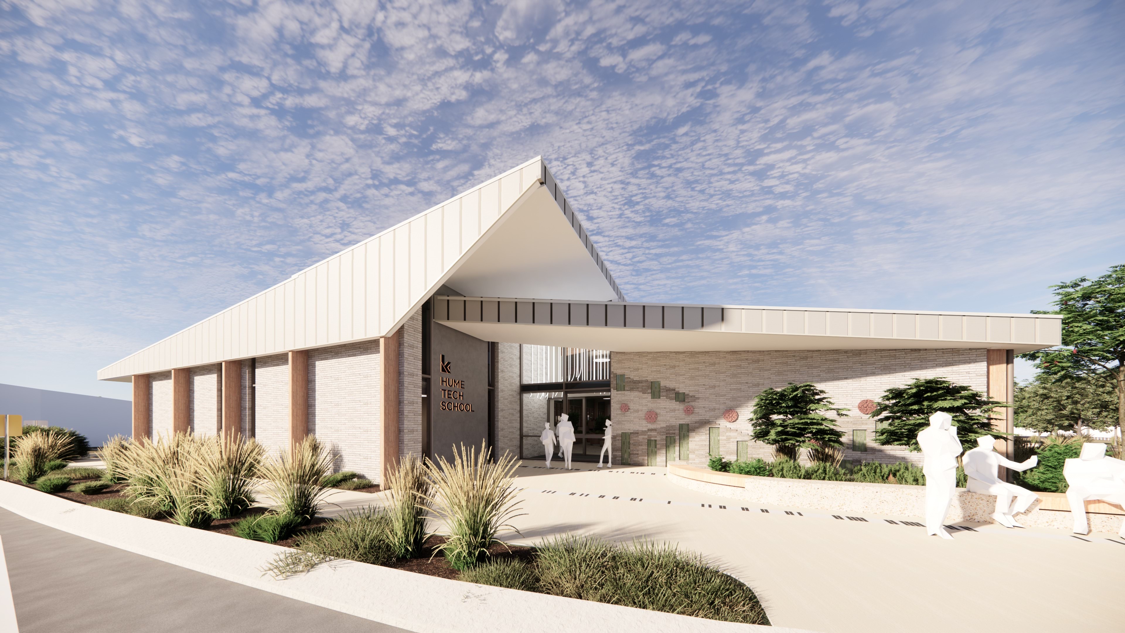 Exterior view of the new Hume Tech School