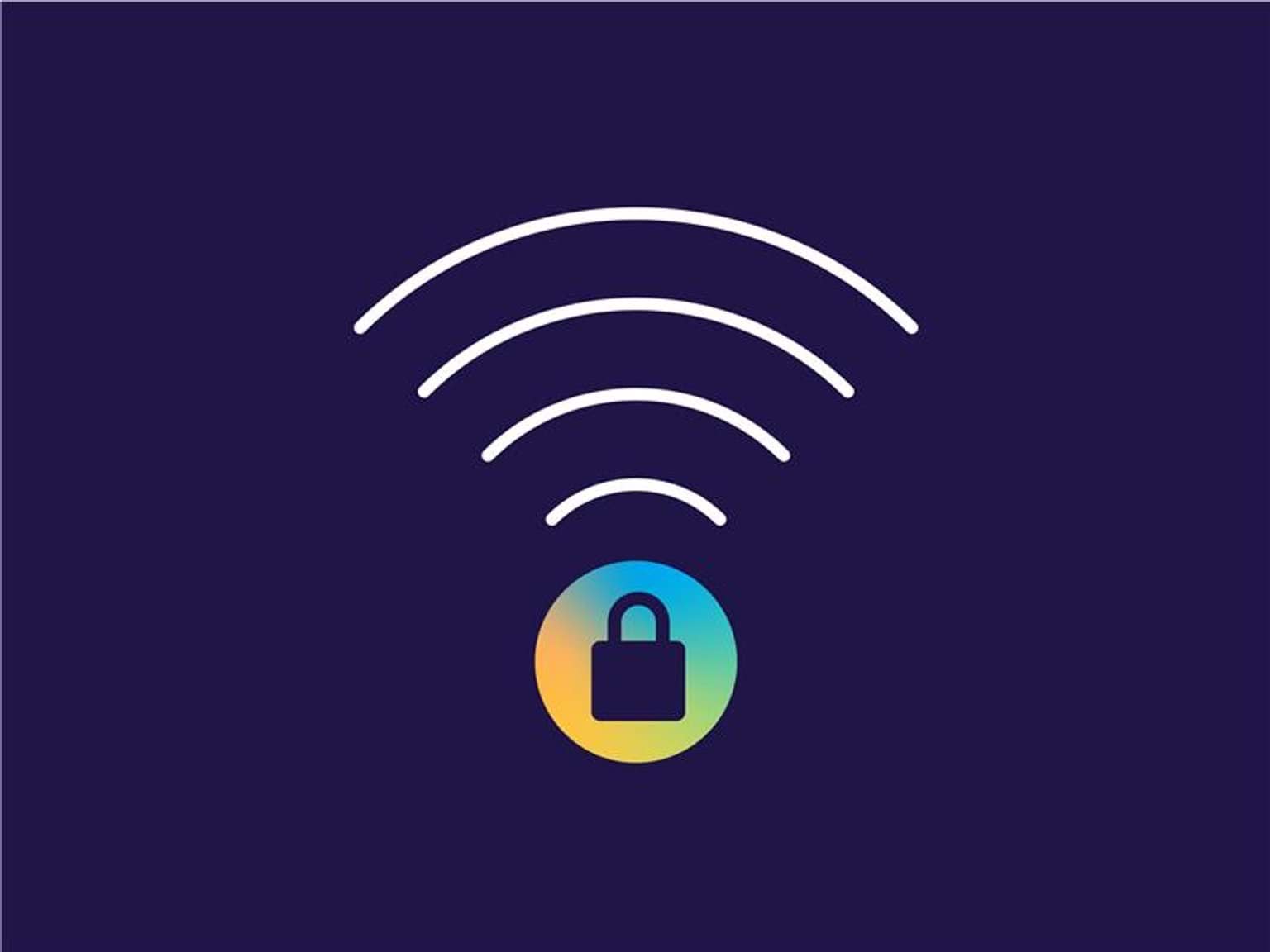Secure your home wi-fi network Icon of wi-fi symbol and locked padlock