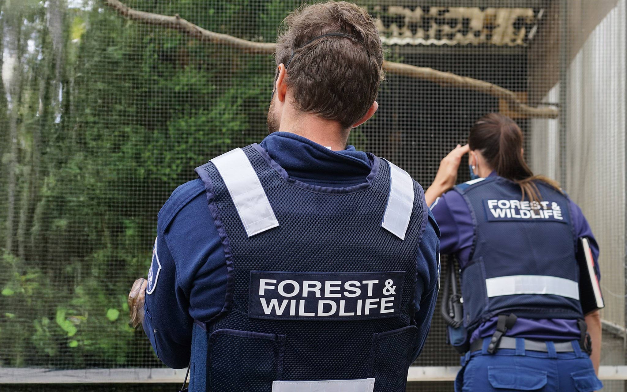 Authorised Officers inspect enclosure Authorised Officers inspect enclosure
