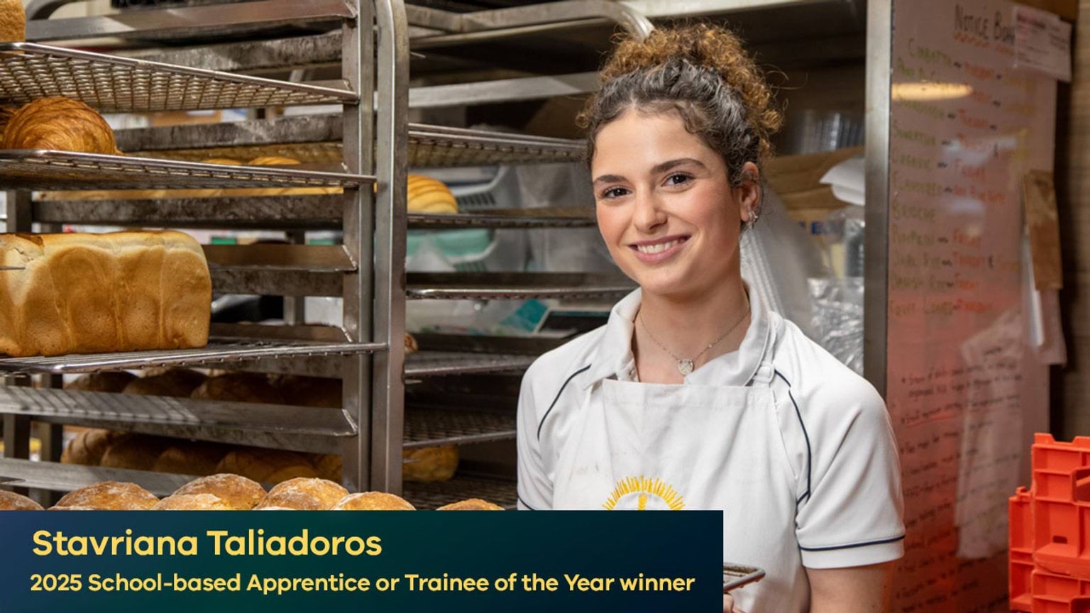 Stavriana Taliadoros, 2025 School-based Apprentice or Trainee of the Year winner