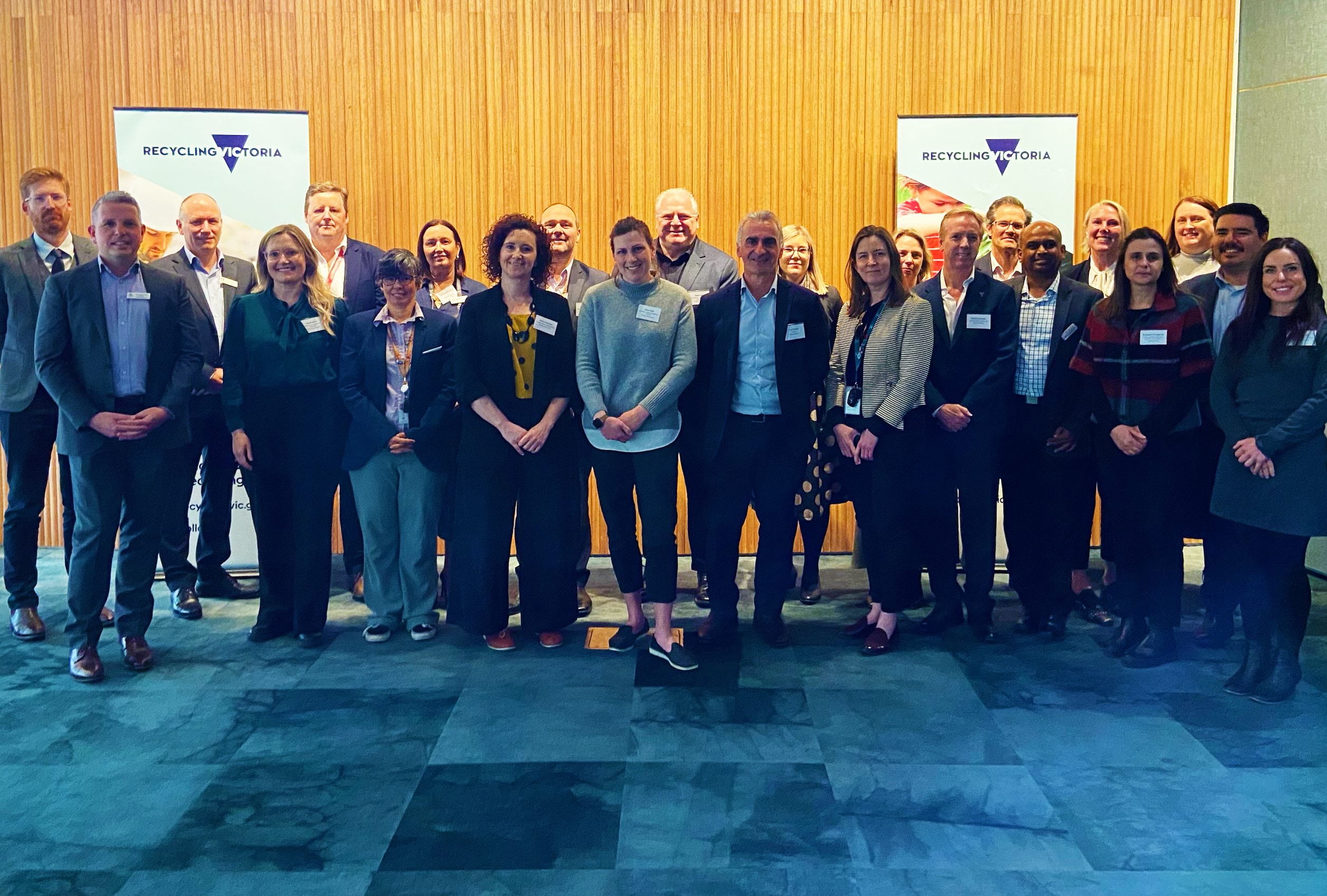 Group photo of attendees - Recycling Victoria staff and local government representatives.